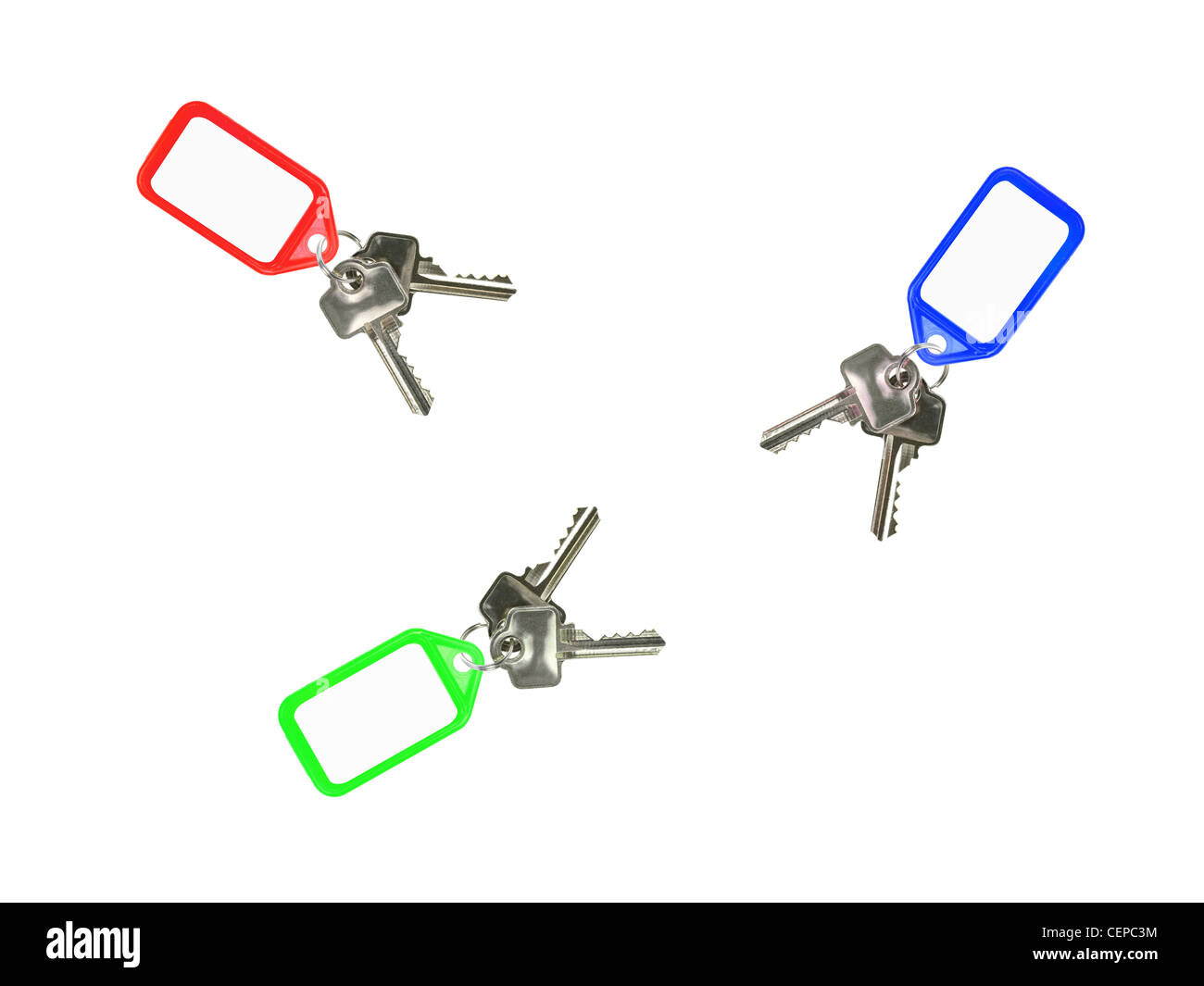 Key tags isolated against a white background Stock Photo Alamy
