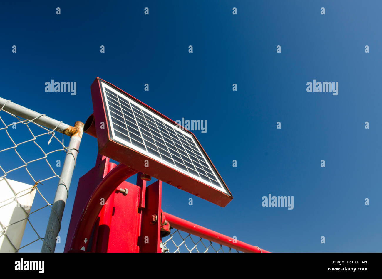 Red Solar panel Stock Photo