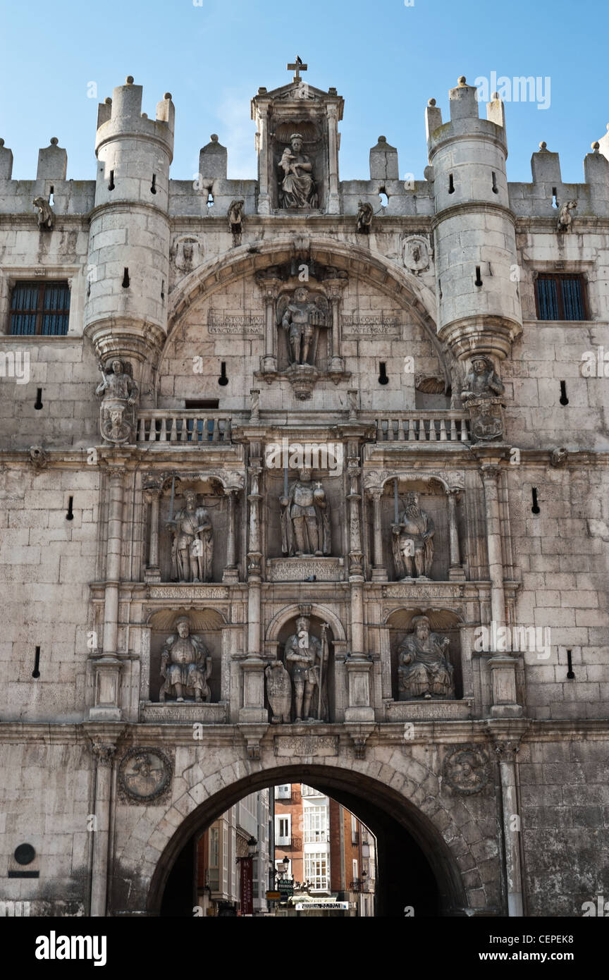 Arco de Santa María in Burgos, Castile and León, Spain Stock Photo
