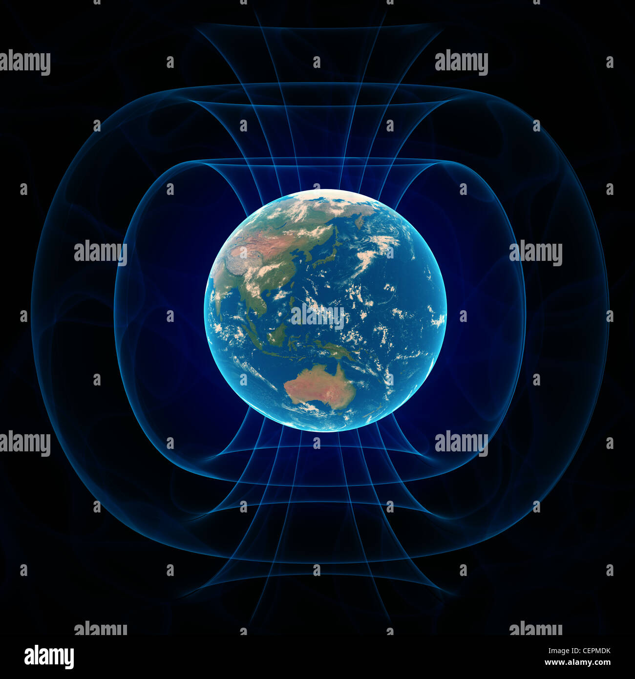Earth's magnetic field - scientific illustration Stock Photo