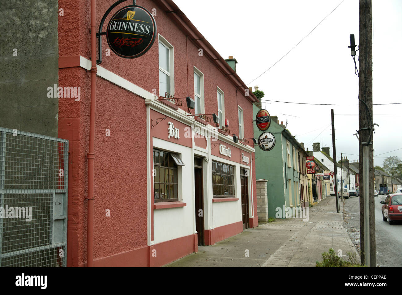A traditional Irish pub frontage in the suburbs of Cork. Stock Photo