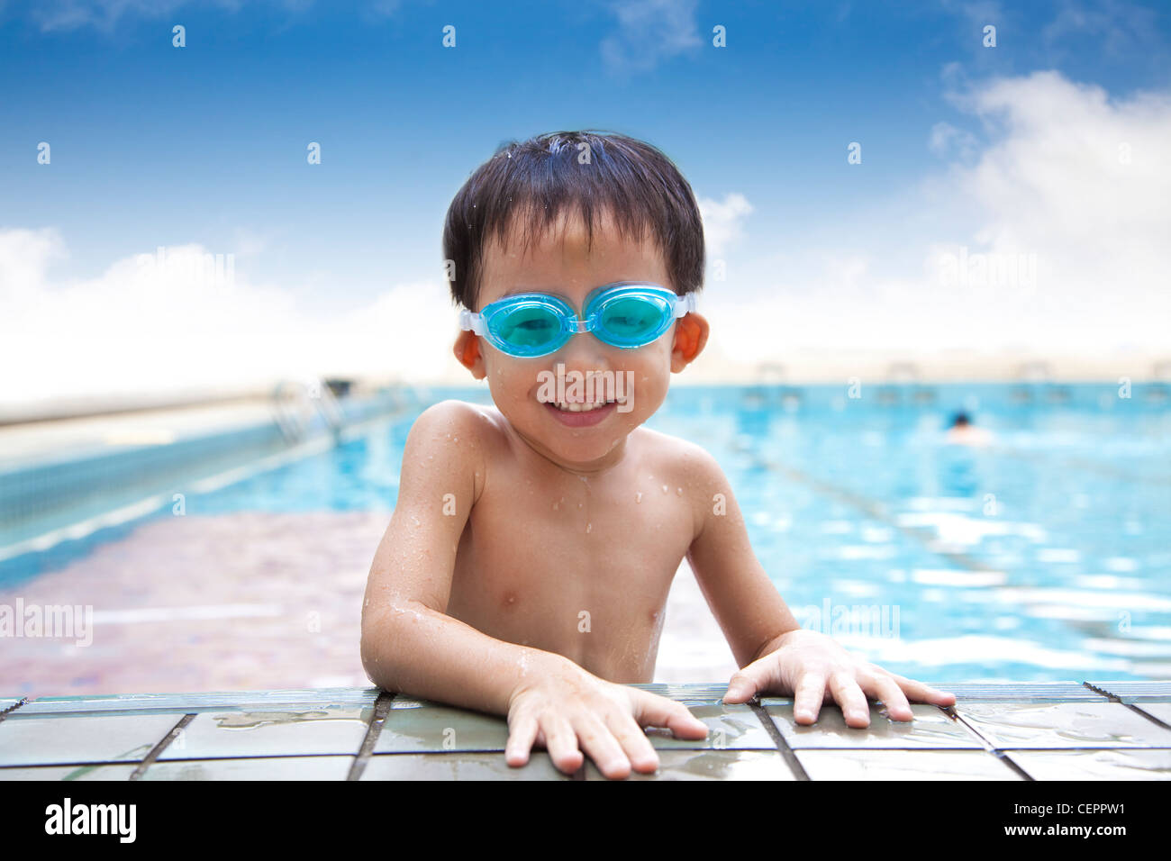 happy kid in the Swimming Pool Stock Photo Alamy