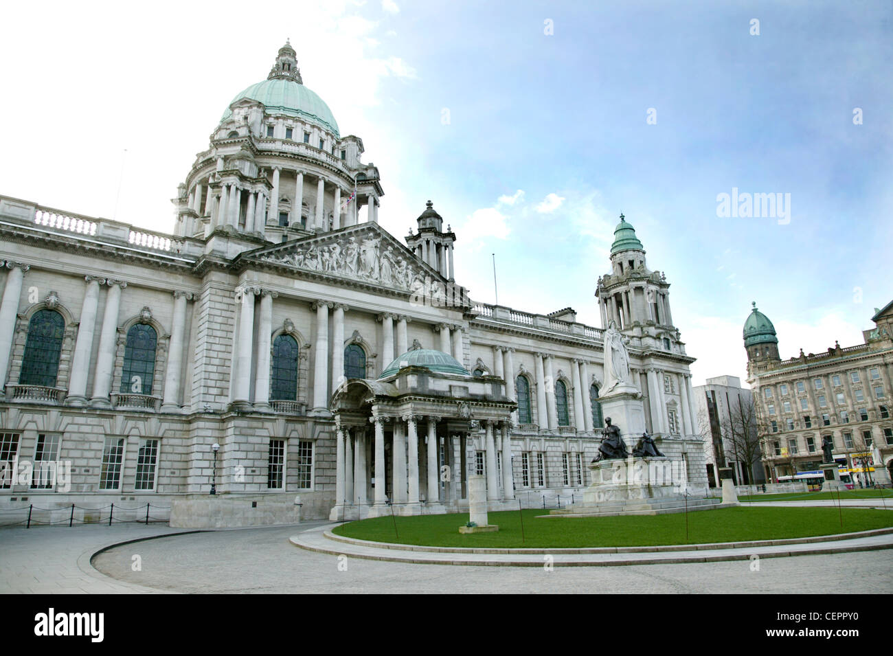 The Classical Renaissance exterior of Belfast City Hall. Stock Photo