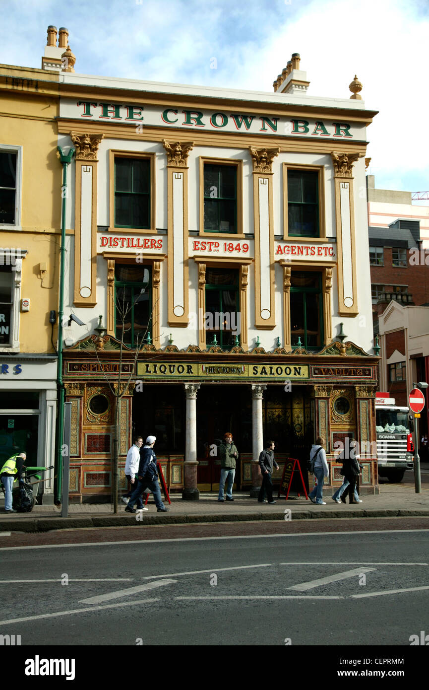 The exterior of the Crown Bar saloon in Belfast. Stock Photo