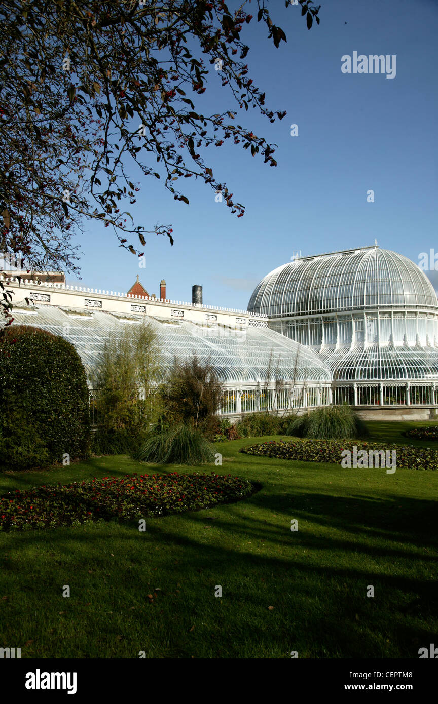 A view to the palm house at the Botanic Gardens in Belfast. Stock Photo