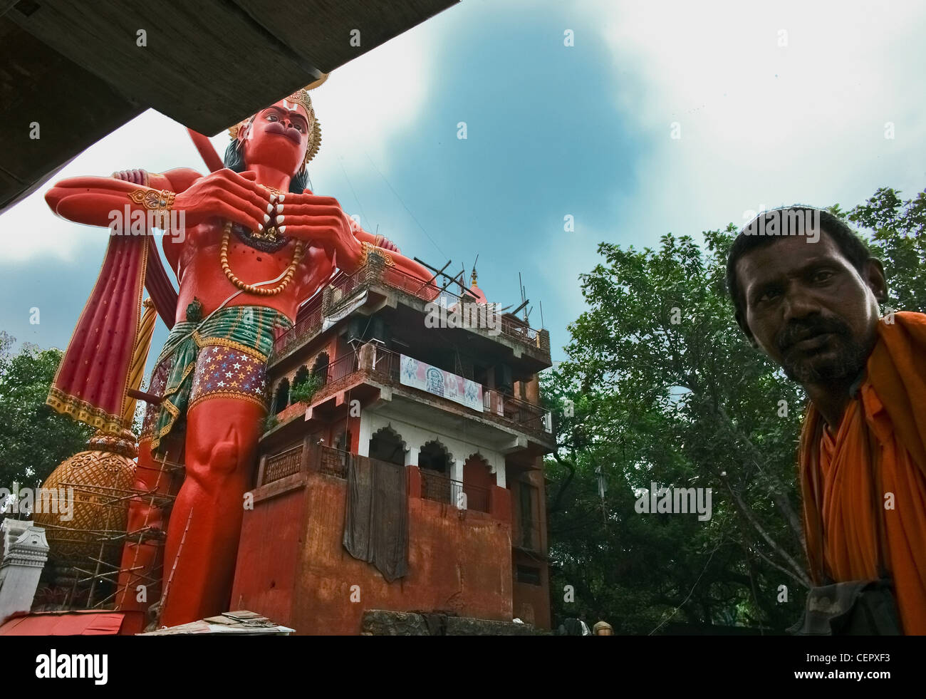 New Delhi, Near a Hanuman Temple Stock Photo Alamy