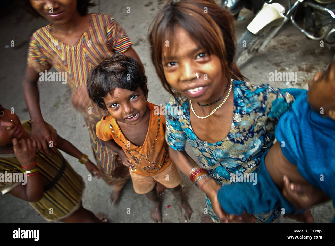 New Delhi, Street children in Delhi Stock Photo