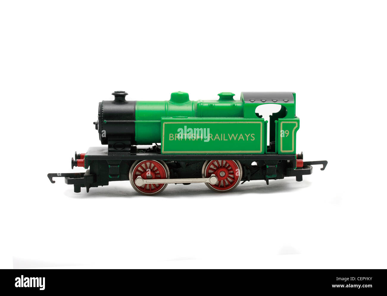 British Railways 0-4-0 Steam shunter, 00 gauge Hornby electric railways model train Stock Photo