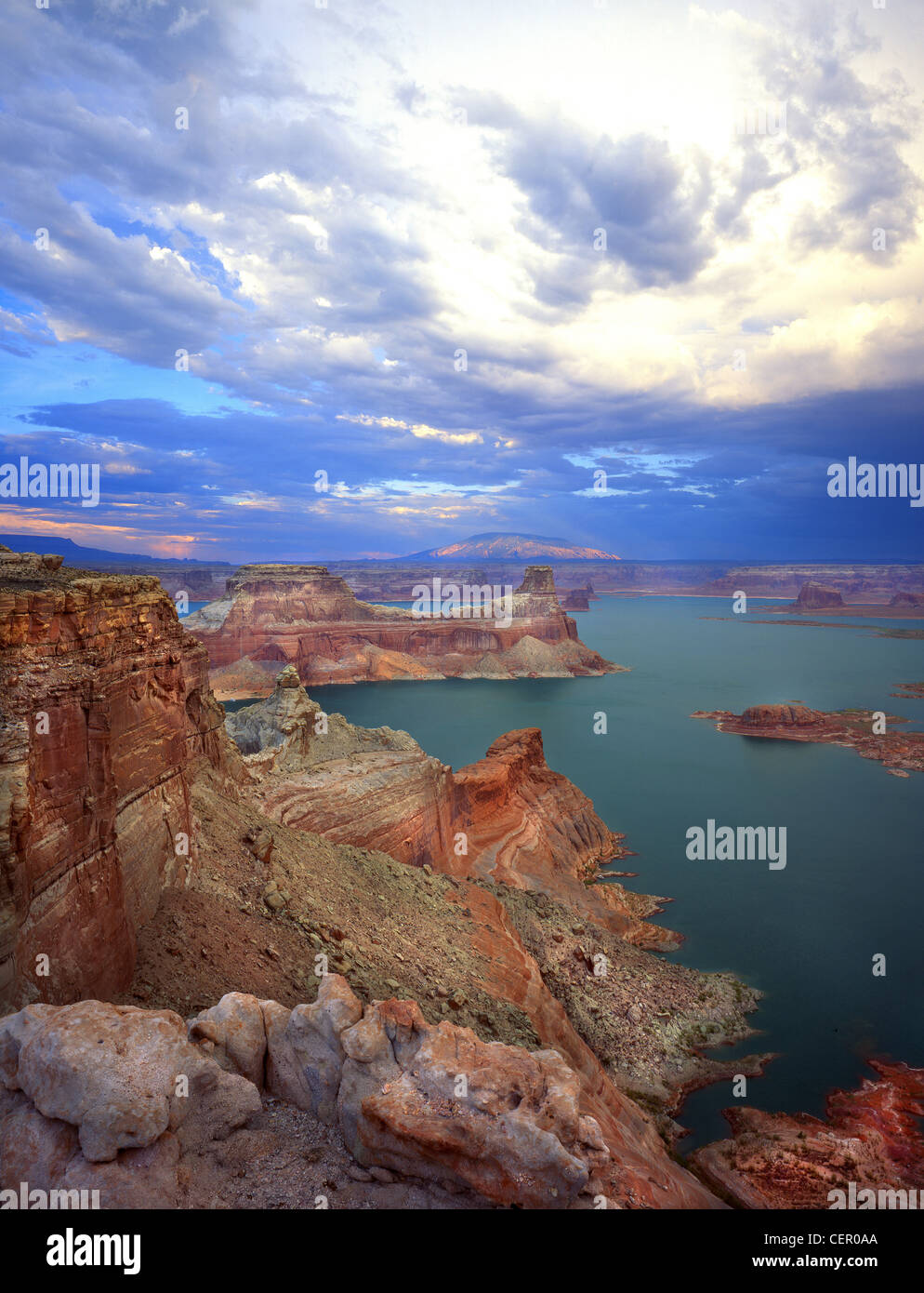 Gunsight Bay and Gunsight Butte of Lake Powell as seen from Alstrom