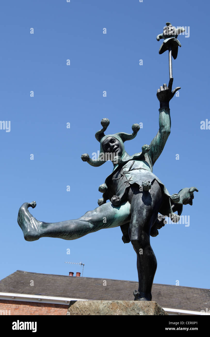 A statue of The Jester from Twelfth night in StratforduponAvon. The