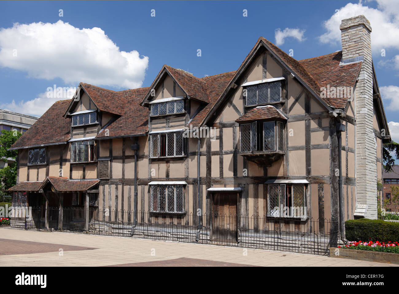 William Shakespeare's Birthplace and Garden in Henley Street, the most famous and most visited literary landmark in Britain. Stock Photo