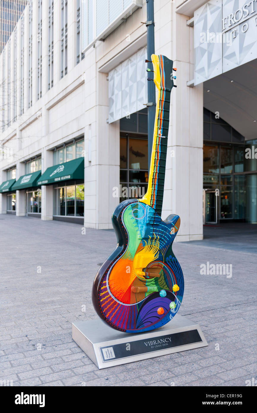 Vibrancy Gibson Guitar sculpture, Austin, TX Stock Photo