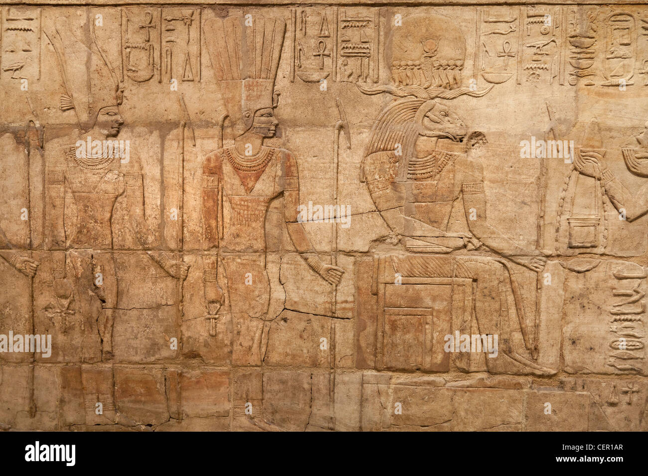 West Wall from the Shrine of King Taharqa - the Ashmolean Museum, Oxford Stock Photo