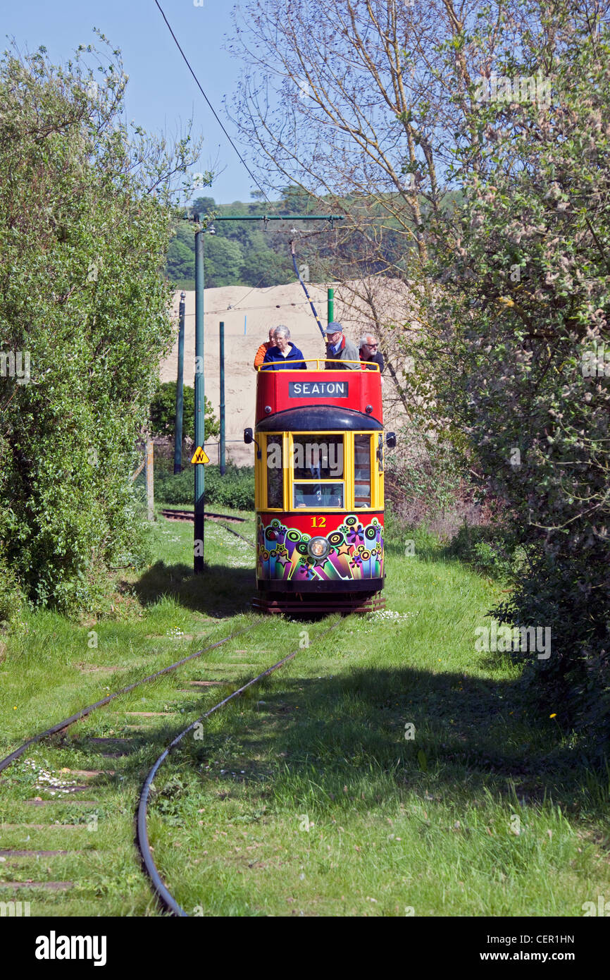 England Devon Seaton and District Electric Tramway near Seaton Stock Photo
