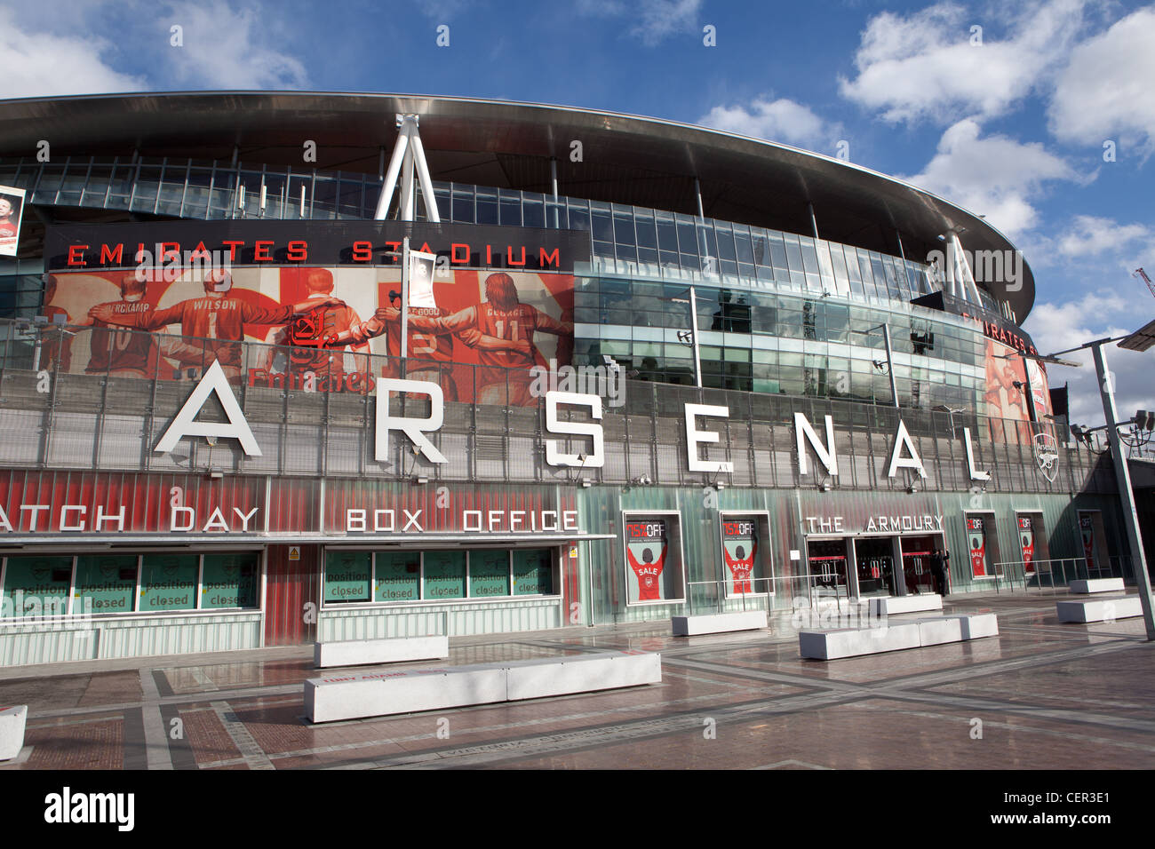 Arsenal Emirates Stadium. North London. Stock Photo