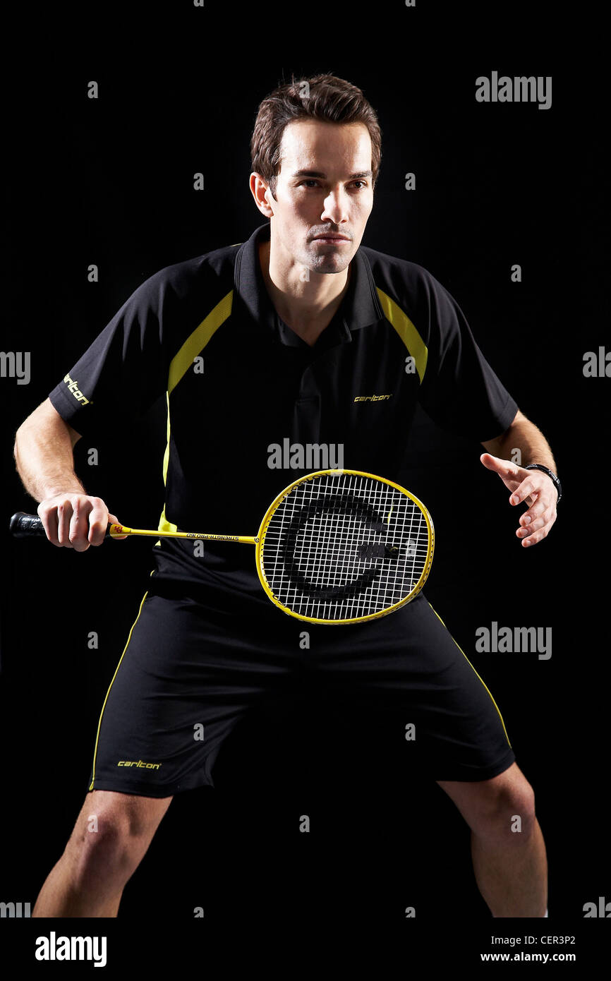 Portrait of Nathan Robertson, World champion badminton player. Stock Photo