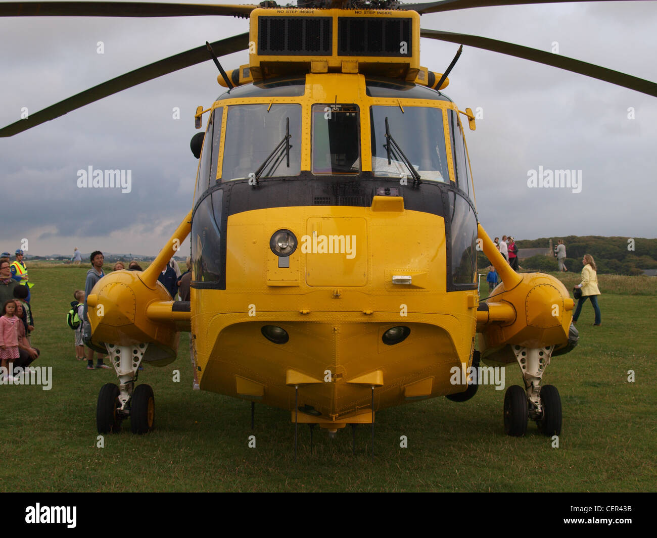 RAF rescue helicopter, Cornwall, UK Stock Photo