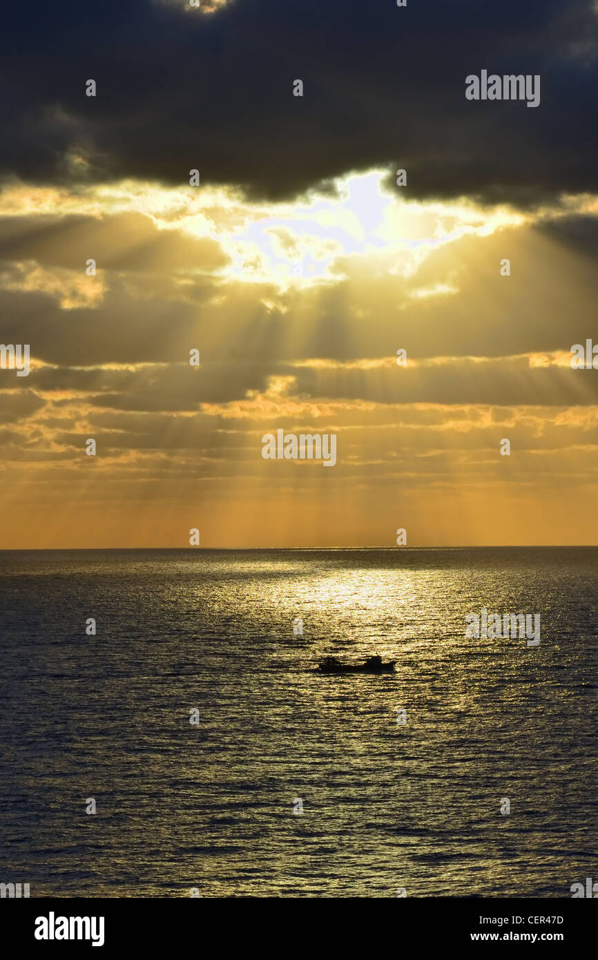 Sunrise In The Canary Islands Taken From A Cabin Balcony On The