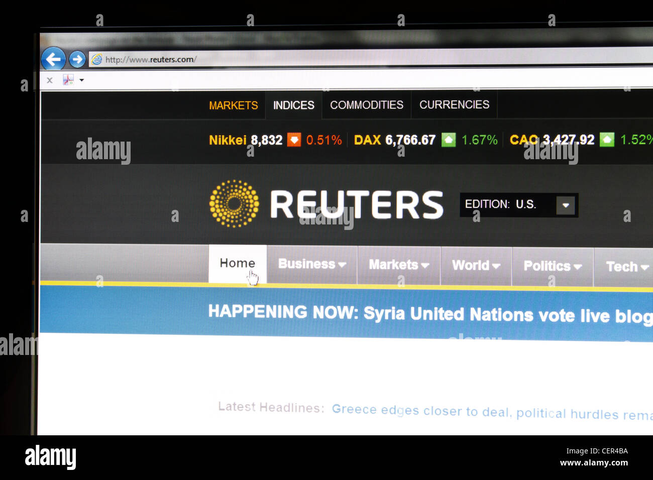 Reuters official website display on computer screen Stock Photo