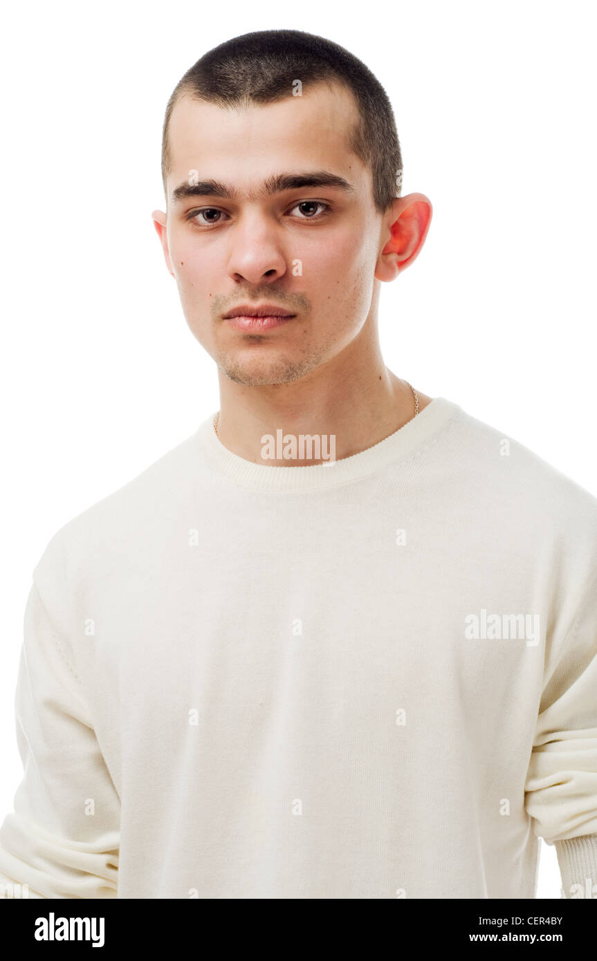 Young caucasian man isolated on white background Stock Photo - Alamy