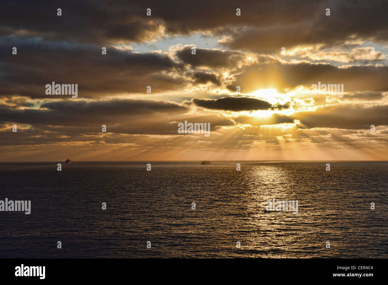 Sunrise In The Canary Islands Taken From A Cabin Balcony On The