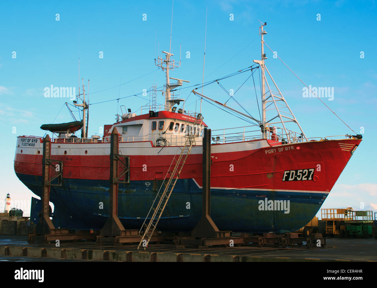 Fishing boat on fraserburgh slipway hires stock photography and images