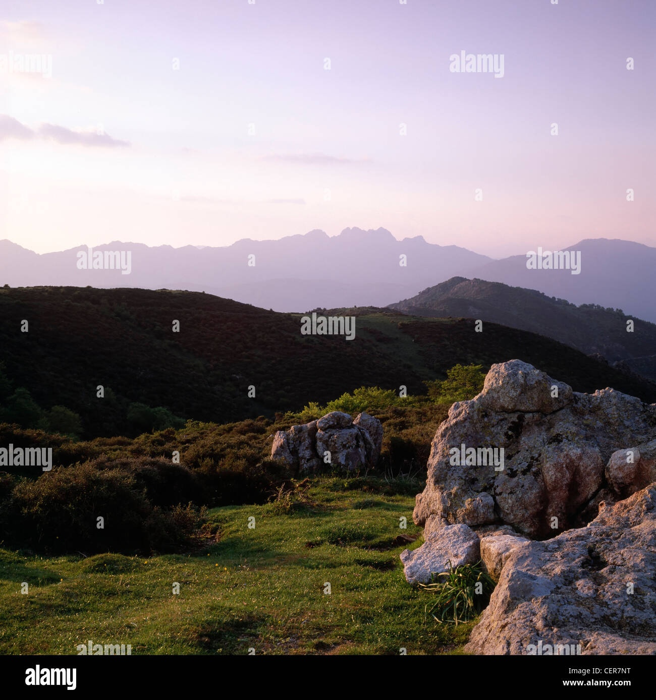 Col de le Vaccia, Corse du Sud, Corsica, France Stock Photo