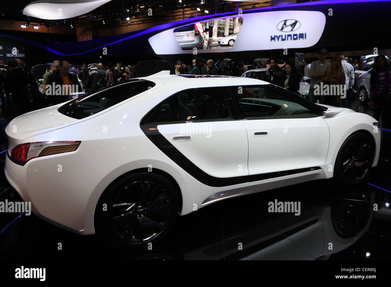 white hyundai concept sports car Stock Photo - Alamy
