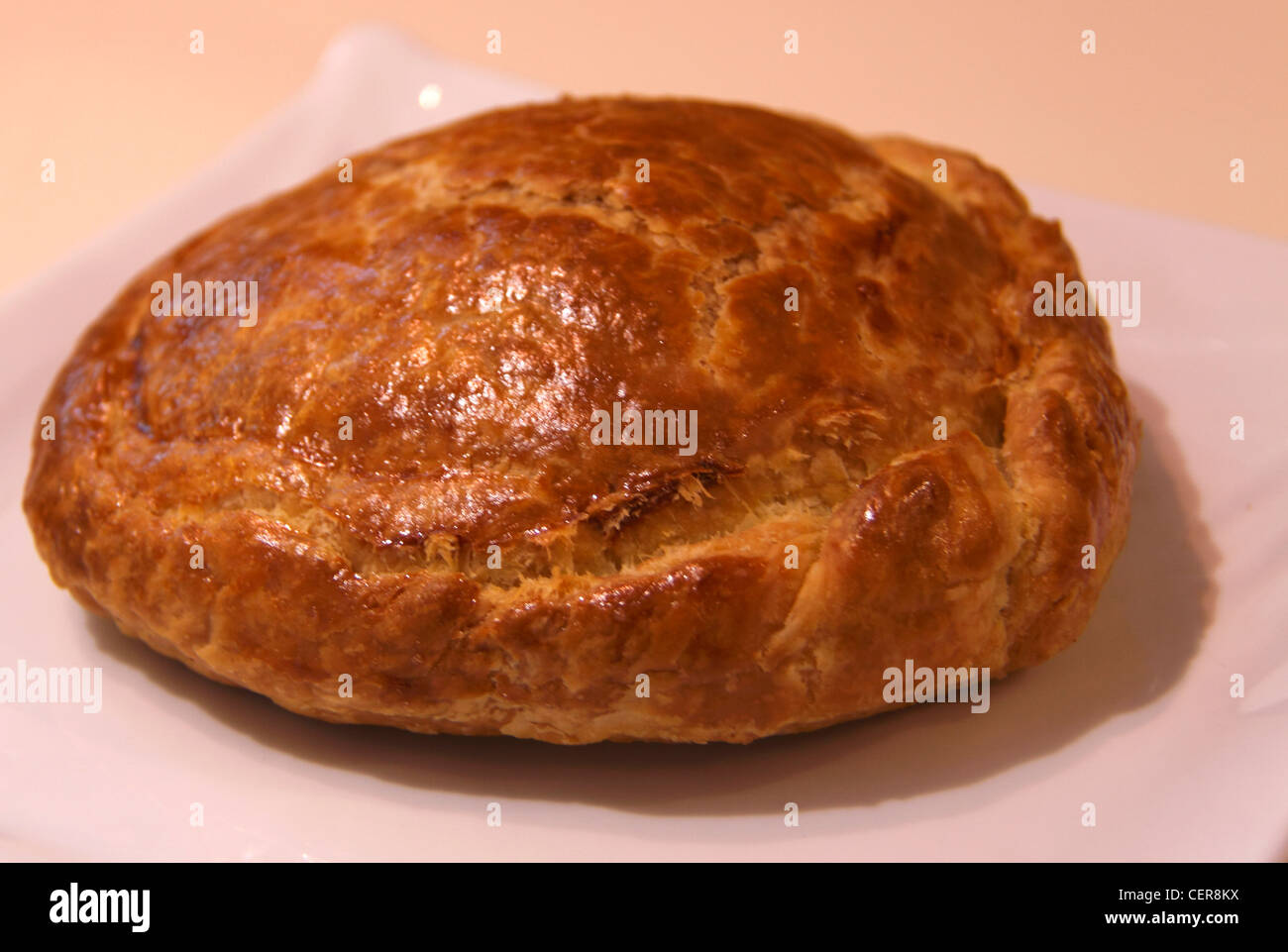 ham and cheese pie, zambontyropita, greek food Stock Photo