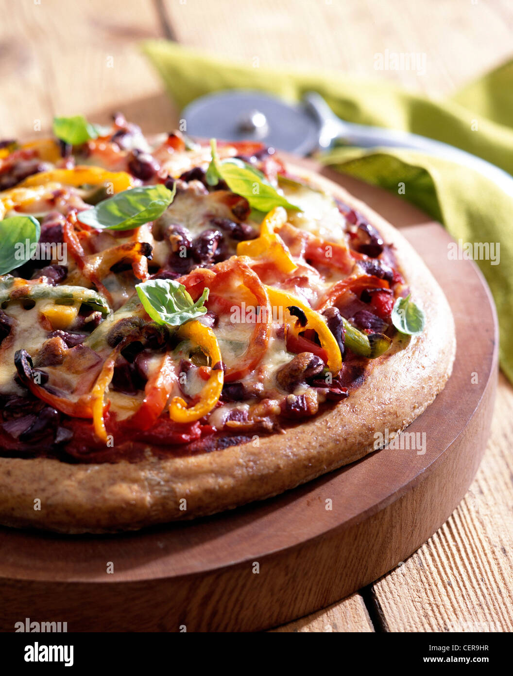 Pizza Three coloured Peppers and Beans This is a gloriously colourful pizza, and has lots of ...