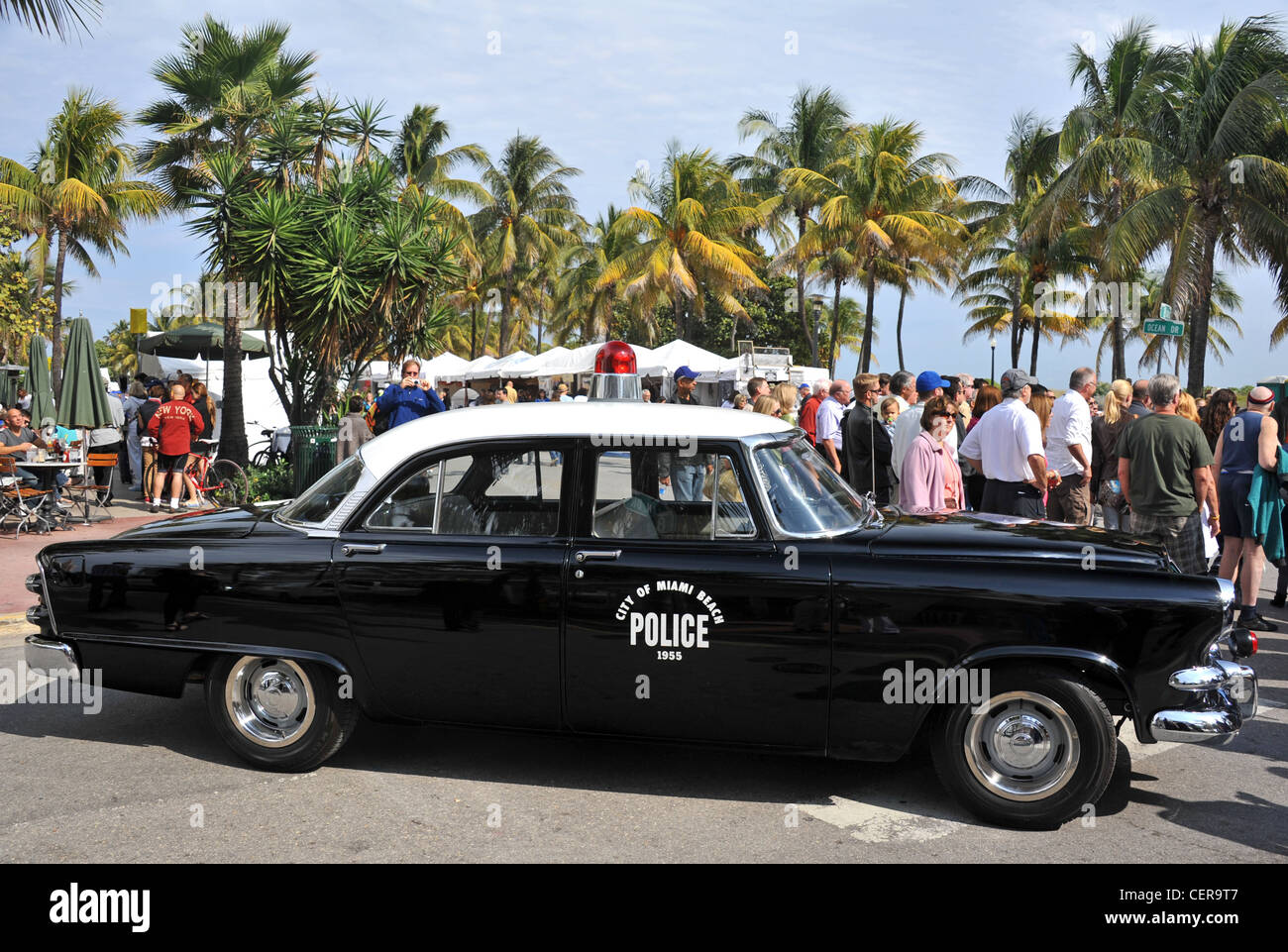 Vintage American police car, Miami, Florida, USA Stock Photo Alamy