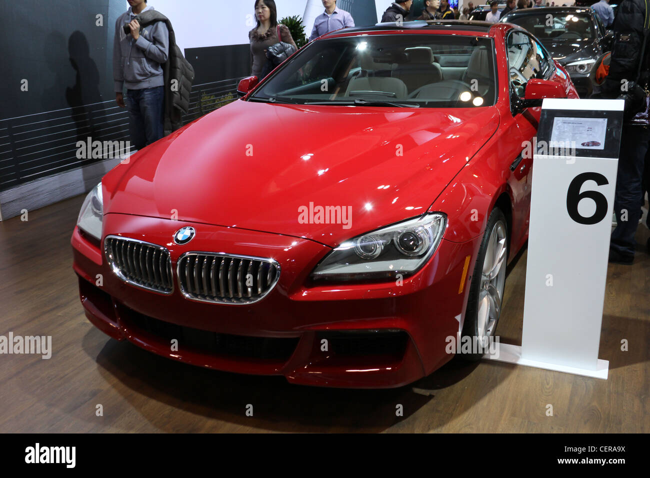 bmw 6 series red car Stock Photo