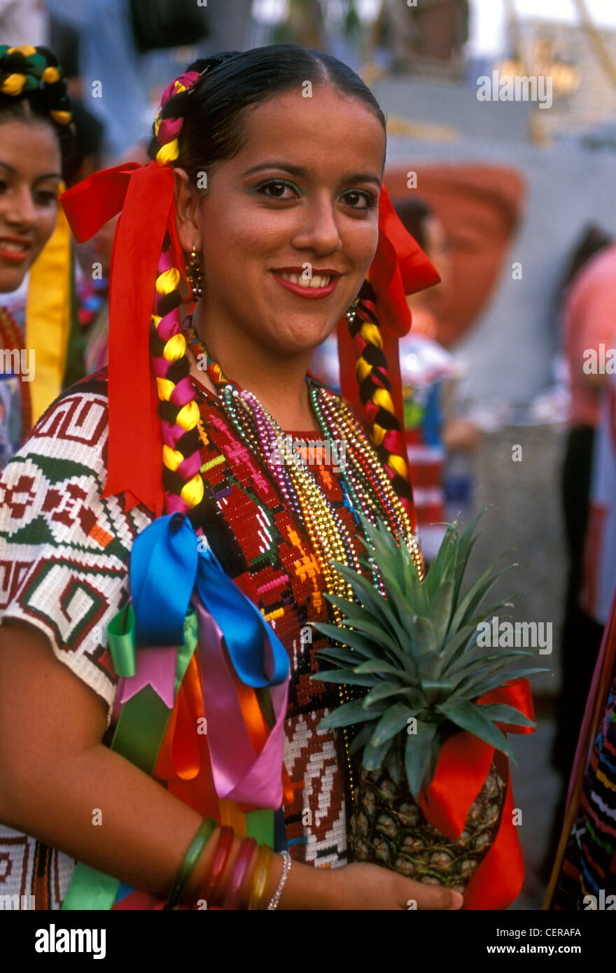 Mexican woman, Mexican, woman, eye contact, portrait, Pineapple Dance