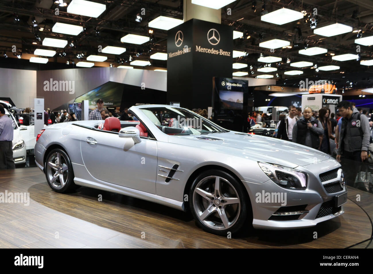 silver convertible sports car side Stock Photo Alamy