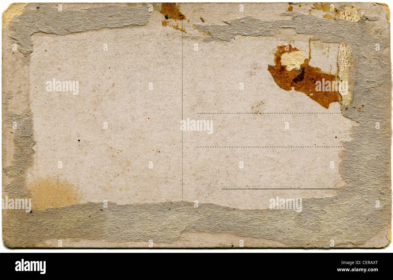 Blank Old Postcard Isolated on White Background Stock Photo - Alamy