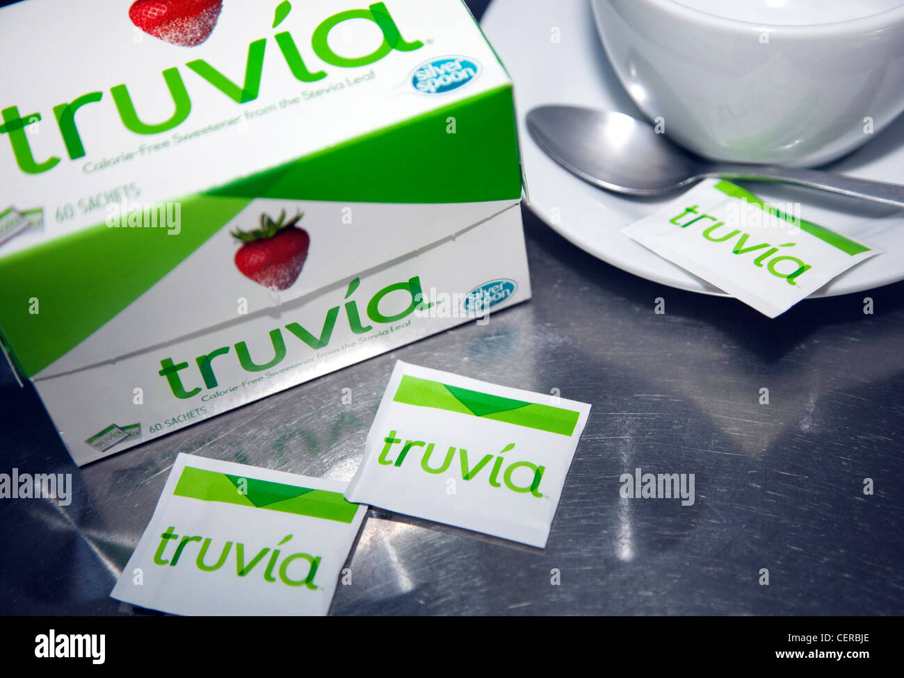 Sweetener made from Stevia plant leaf Stock Photo Alamy