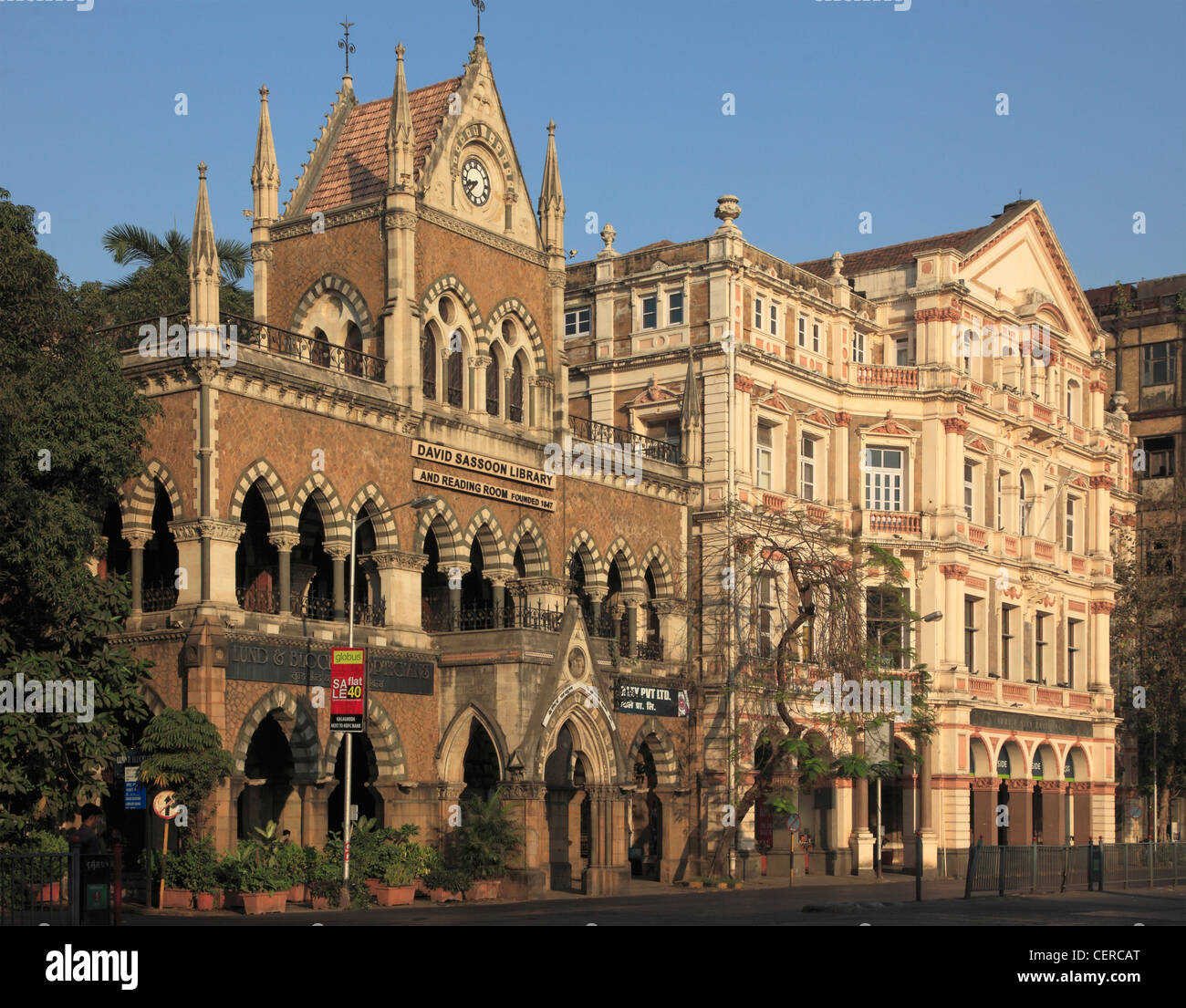 India, Maharashtra, Mumbai, Sassoon Library, Army & Navy Building, Stock Photo