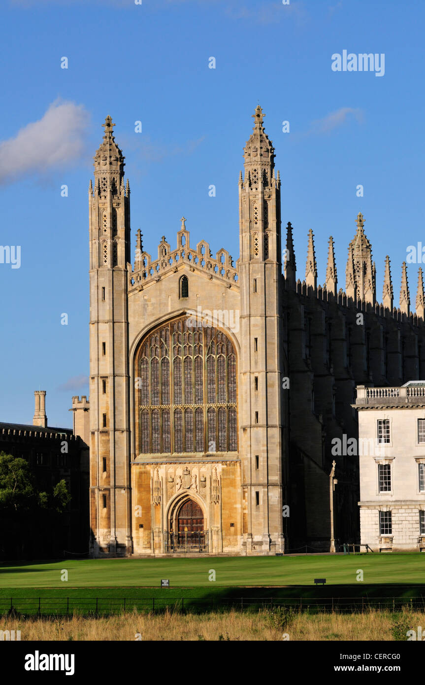 Kings College Chapel, one of the most iconic buildings in the world, and is a splendid example of late Gothic (Perpendicular) ar Stock Photo