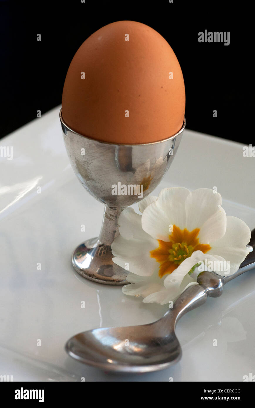 Go to work on an egg. Super breakfast Stock Photo