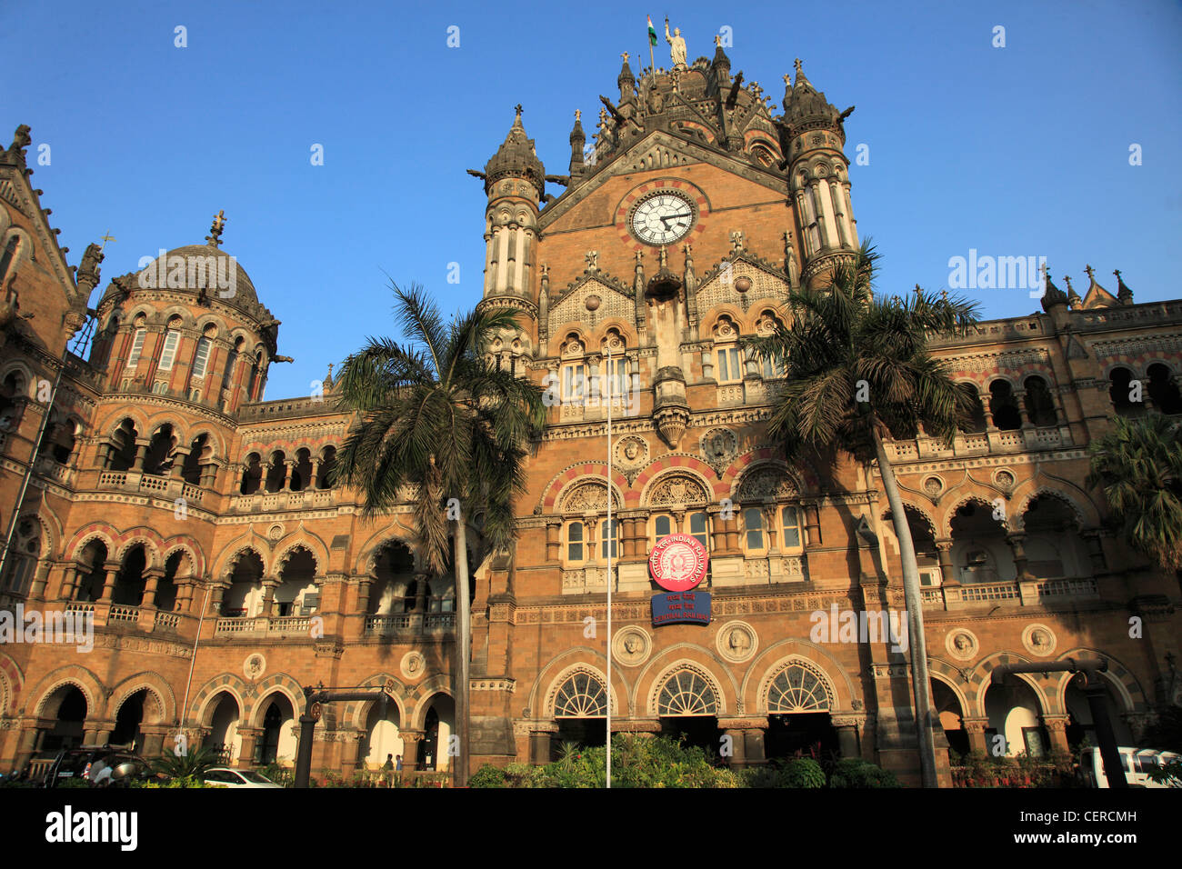 India, Maharashtra, Mumbai, Chhatrapati Shivaji Terminus, railway station, Stock Photo
