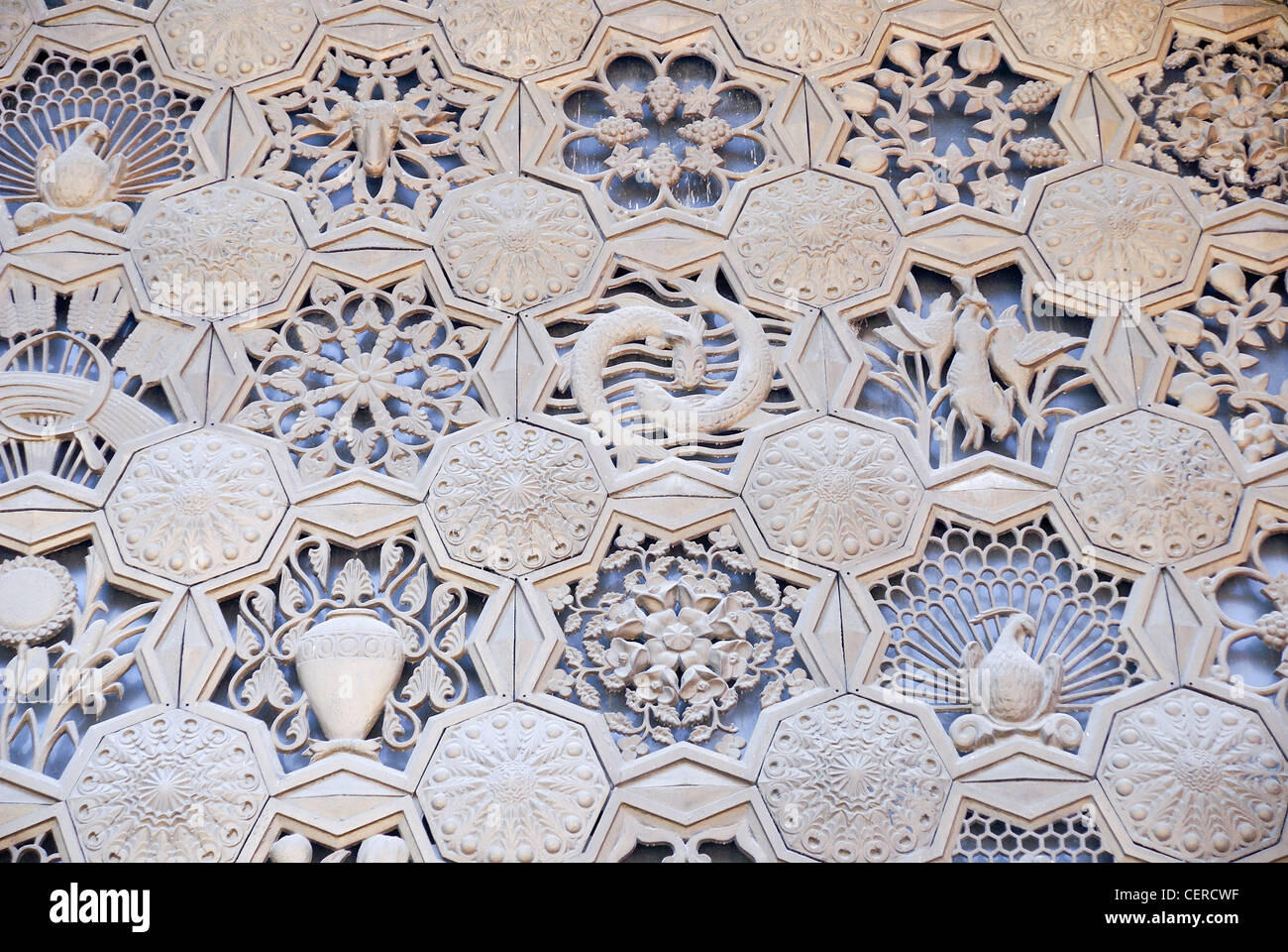 Armenia, Yerevan, Central City food Market, detail of the wall decoration Stock Photo