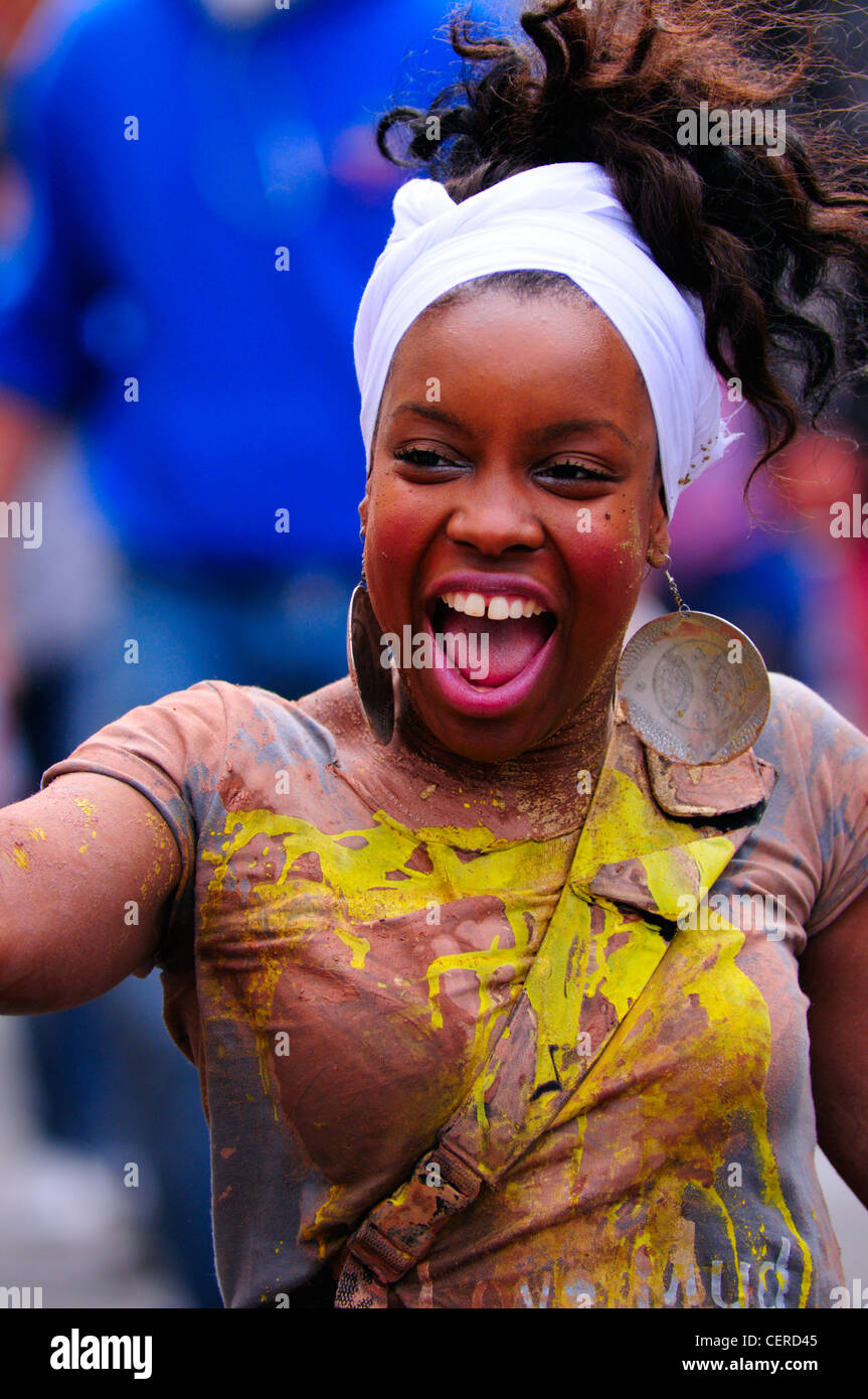 Portrait Of A Girl Enjoying The Annual Notting Hill Carnival Stock 