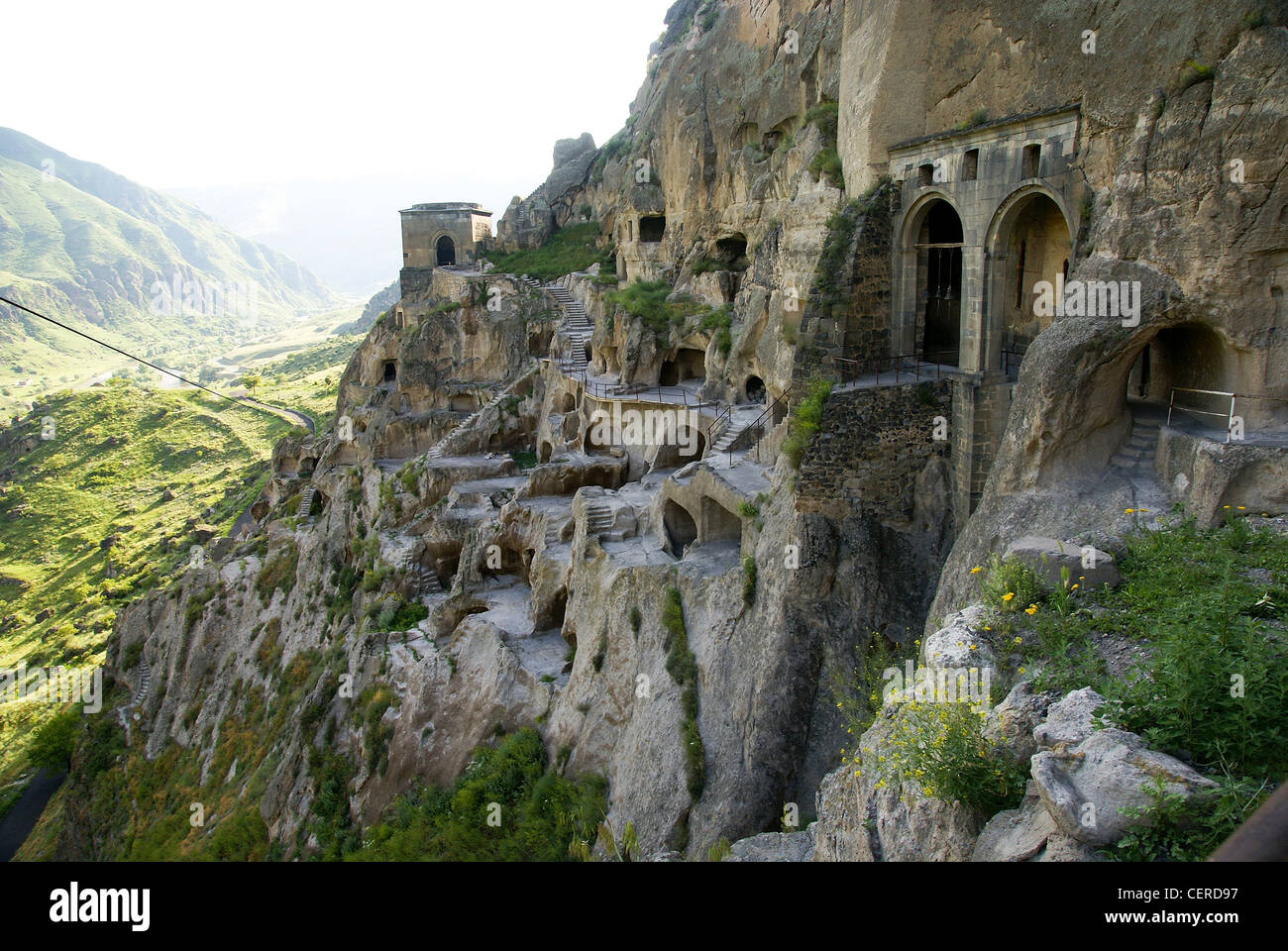 Georgia, The cave city of Vardzia a cave city and monastery dug into the side of the Erusheli mountain in southern Georgia Stock Photo