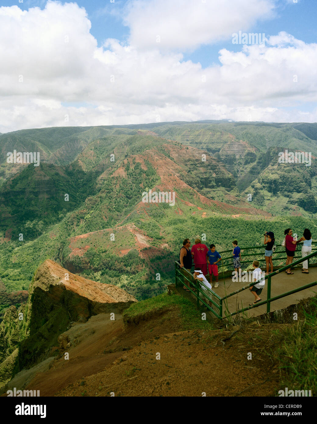 Visitors at Waimea Canyon Lookout Kaua'i Hawaii Stock Photo - Alamy