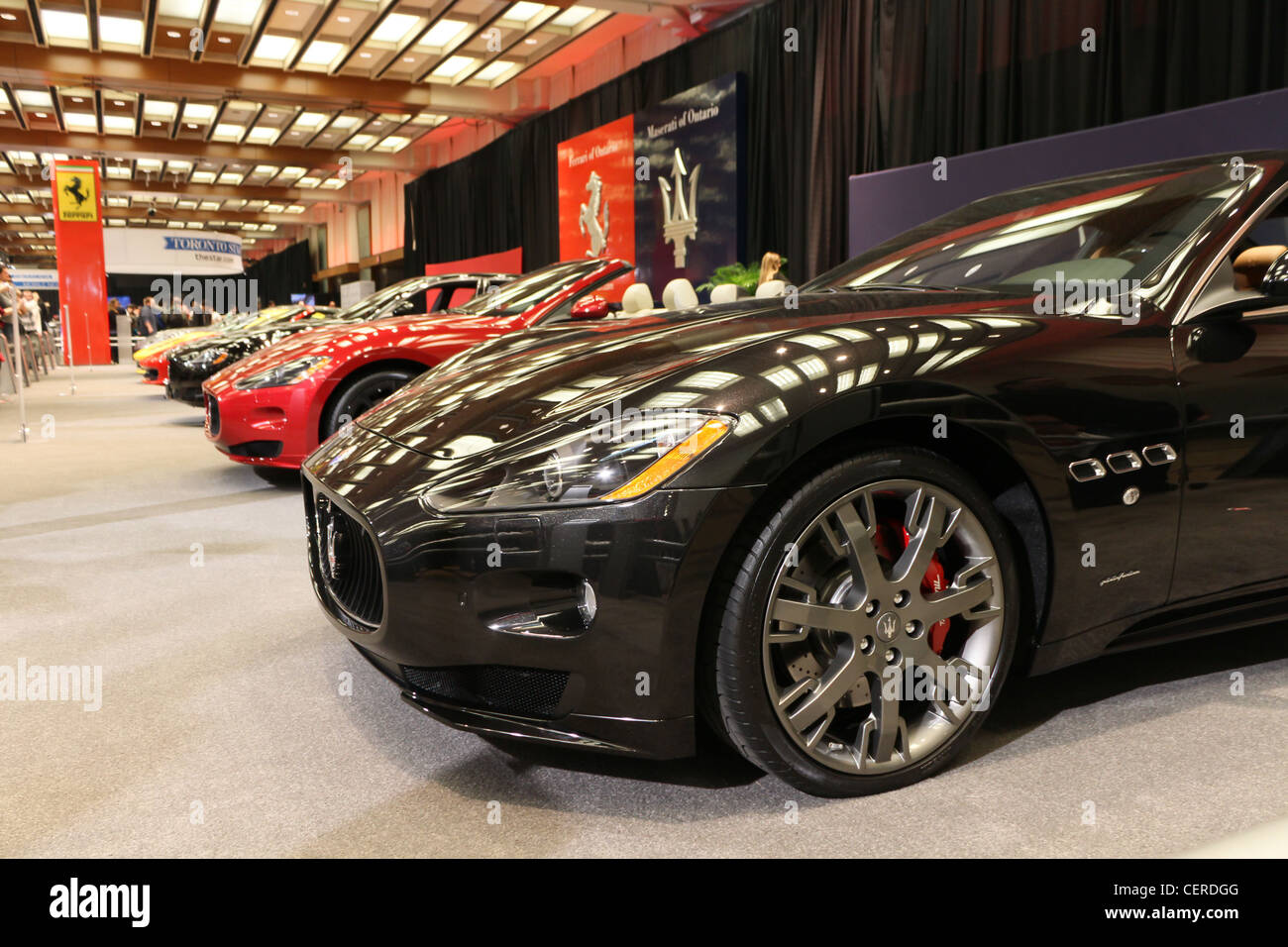 ferrari luxury sports cars in rows Stock Photo Alamy