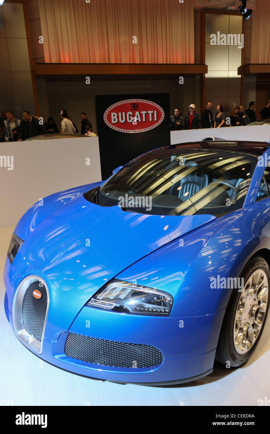 bugatti car blue fast race sports Stock Photo