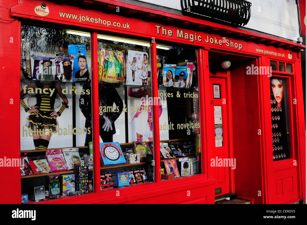 The shopfront of The Magic Joke Shop in Bridge Street. Stock Photo
