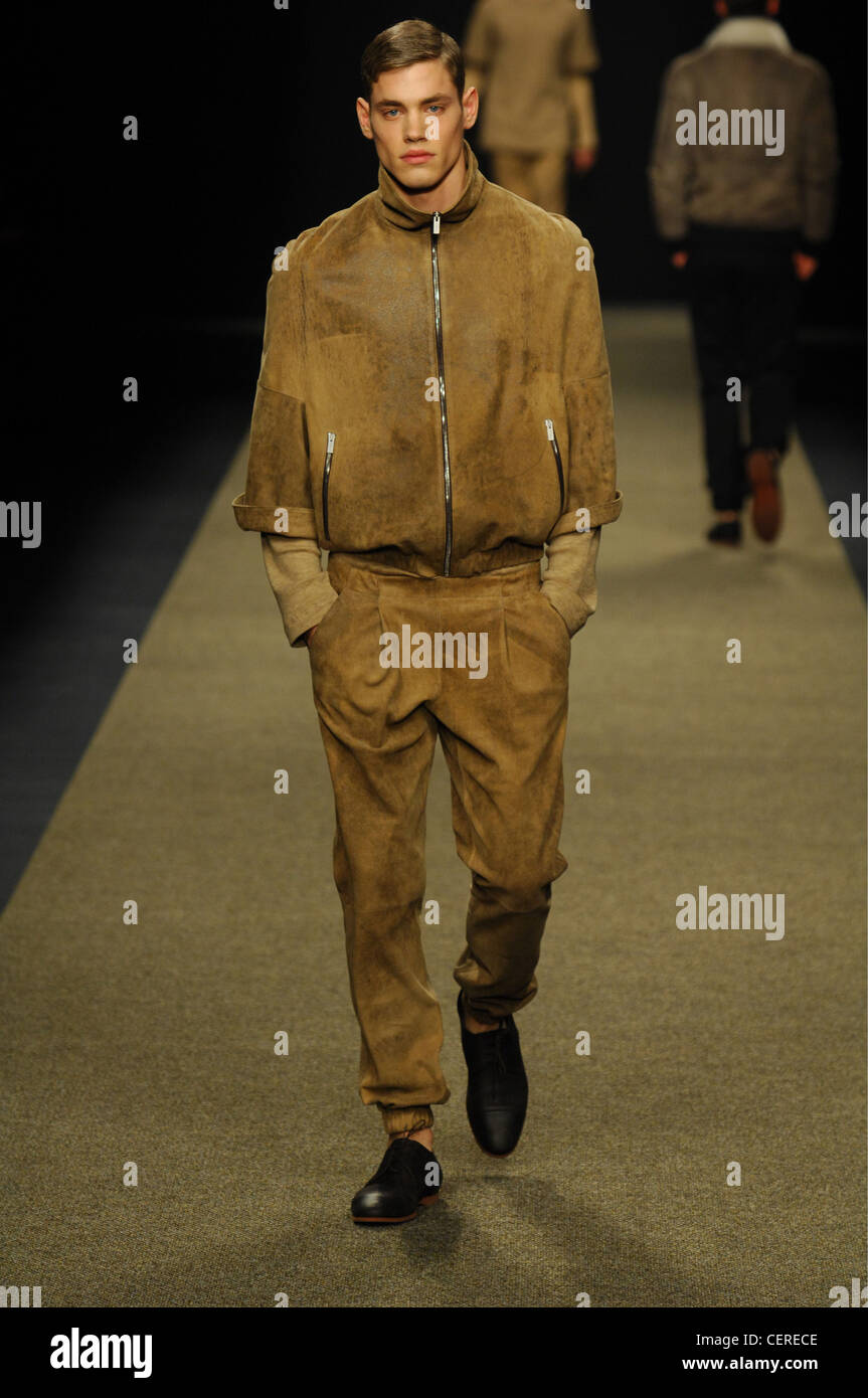 Fendi Milan Menswear Ready to Wear Autumn Winter Male model side sleek ...