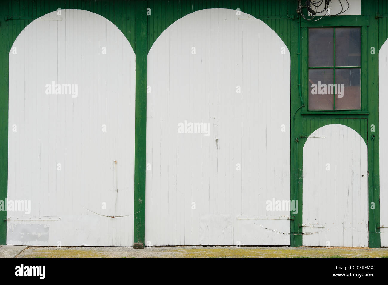 Painted barn door Stock Photo