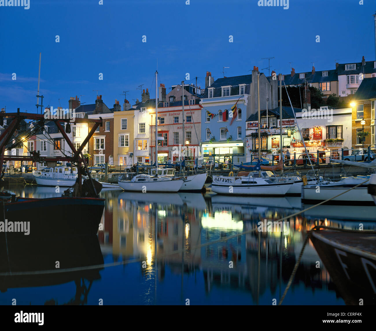 The Weymouth quayside at night Stock Photo - Alamy